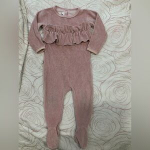 Maniere baby footie velour 18m